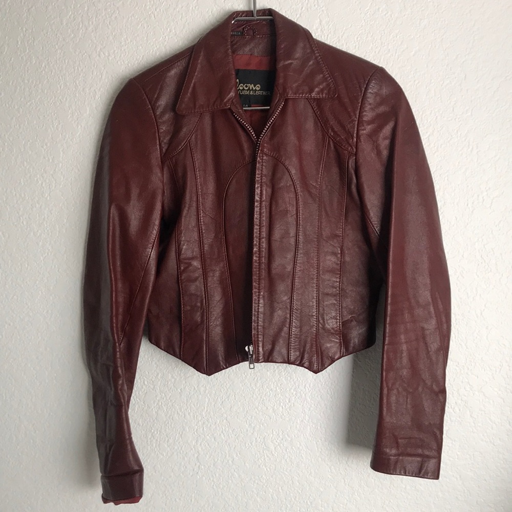 Cropped Vintage Leather Jacket